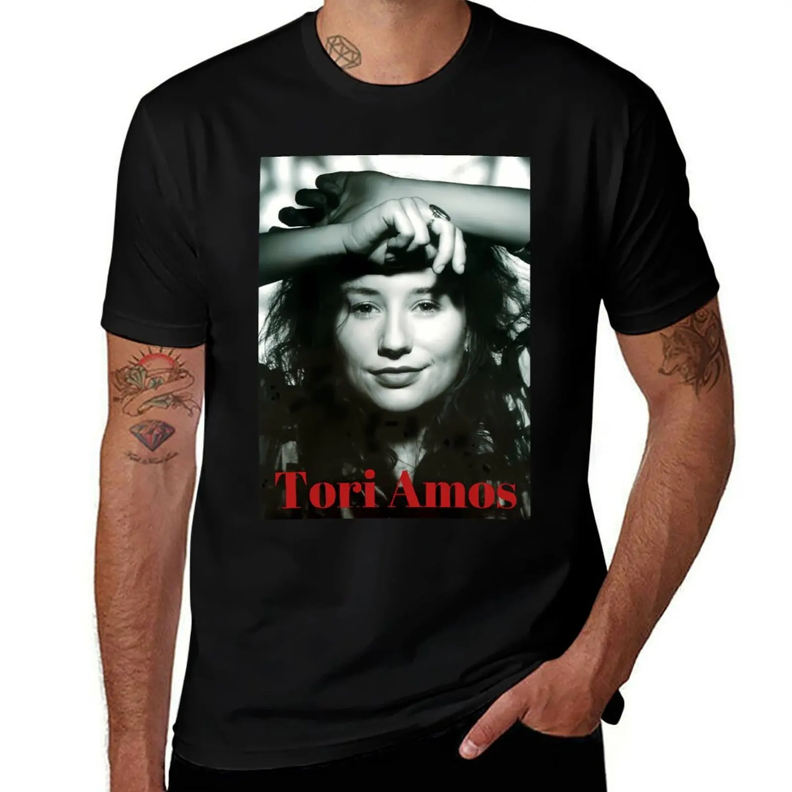 Tori Amos Black White Red Font T-Shirt Festival Short Sleeve T-Shirt