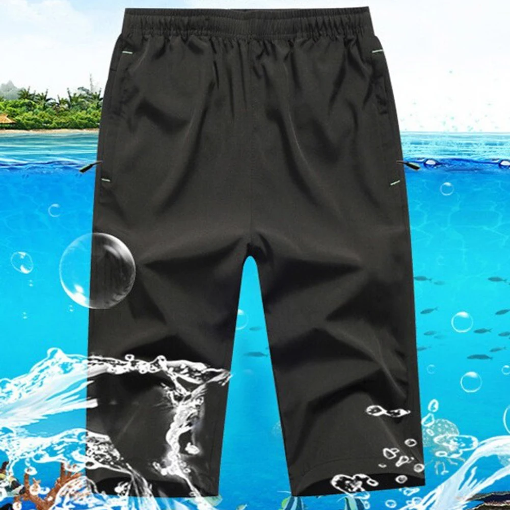 Men's Loose Fit Ice Silk Short Pants Quick Dry Elastic Waist Drawstring Sport Shorts for Running Jogging Summer Wear