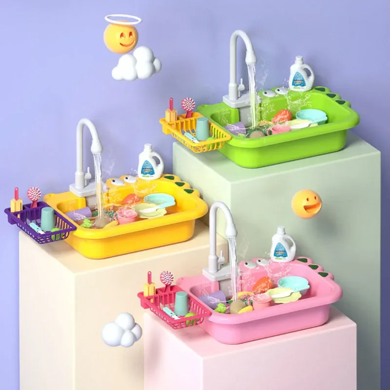 

Faucet Play Sink Kitchen Sink Toy Electric Faucet Play Kitchen Swimming Pool Floating Fishing Toy Water Play Baby Education Toys