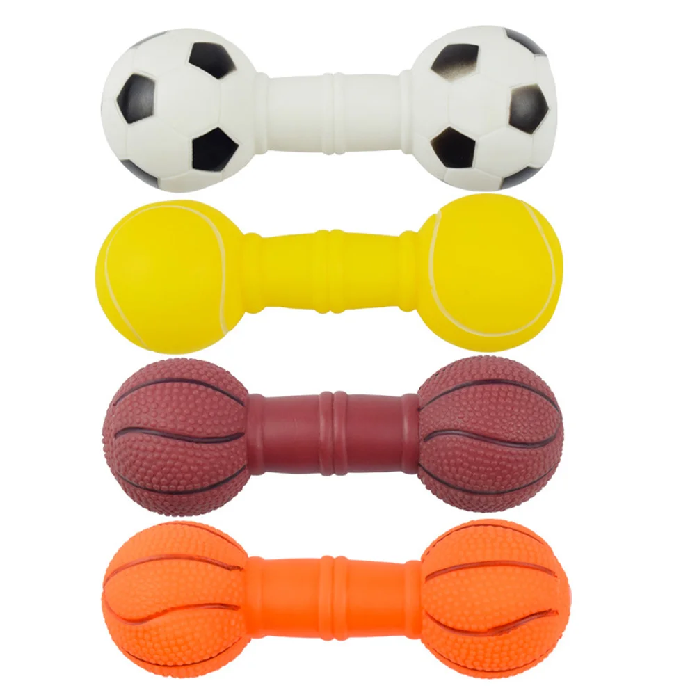 

4 Pcs Barbell Dog Toy Balls Interactive Tire Dumbbells Pet Molar Supplies Dental Care Toys Puzzle