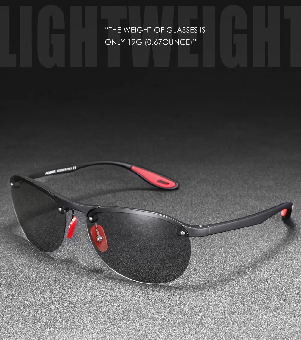 KDEAM Ultraleichte polarisierte Sonnenbrille für Herren, sportlich, elastisches TR90-Material, große Größe, 63 mm Linsenbreite, Angelbrille – Detail 3