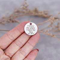 3pcs/Lot I Know The Plans I Have for You Jer Bible Verse Laser Engraved Stainless Steel Charm Handmade Bulk Accessories