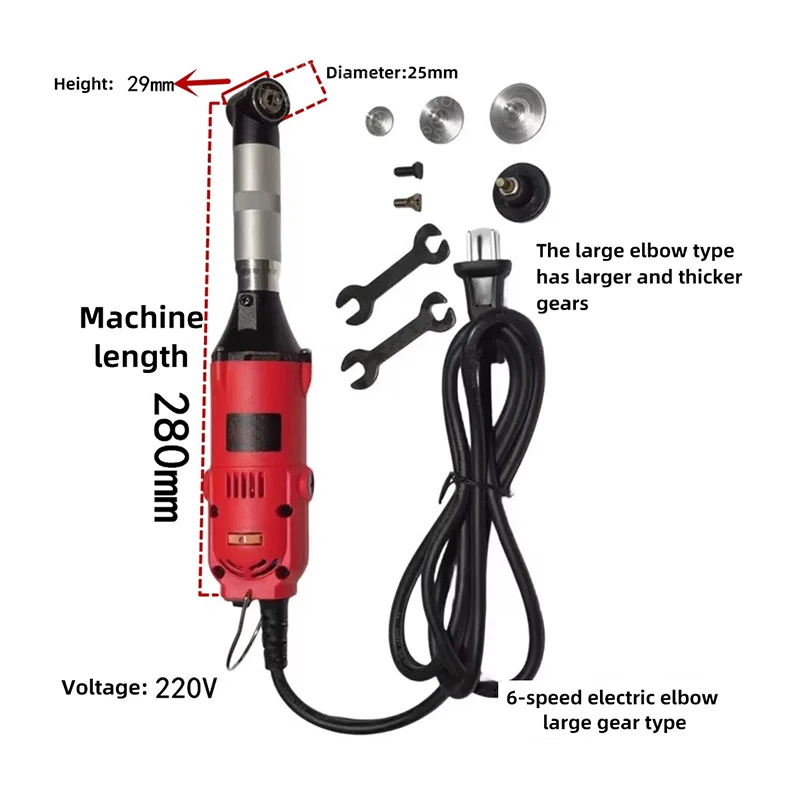 Imagem -06 - Máquina Elétrica de Moer Cotovelo Joias Moedor de Madeira Dental Polidor Ferramentas de Limpeza de Azulejos Cerâmicos 90 °