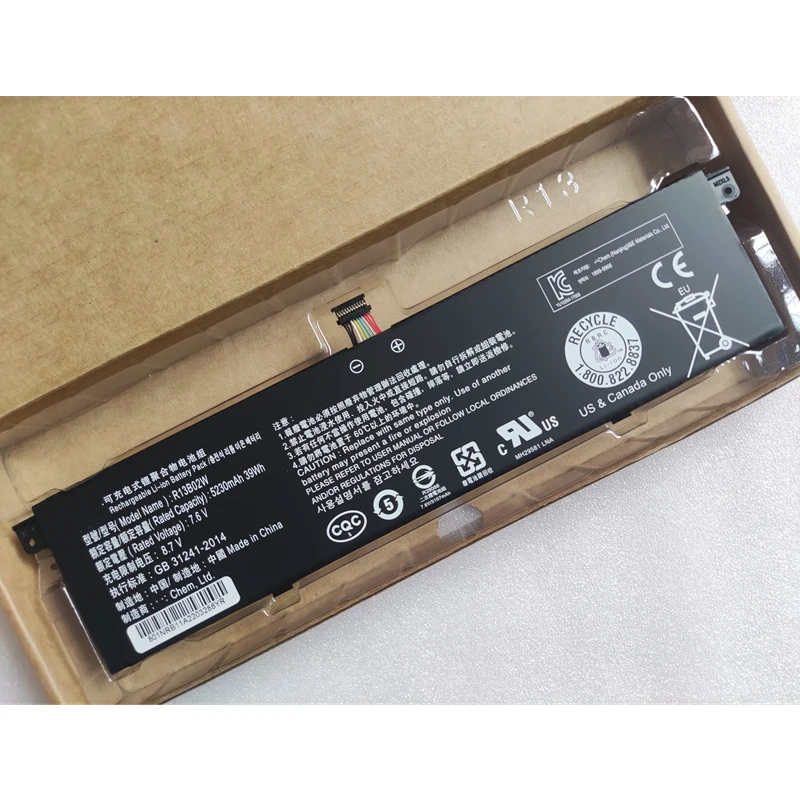 

TM1613 TM1703 TM1604 R13B01W R13B02W Battery 7.6V 39Wh For Xiaomi 2018 Mi Air13 13.3" 161301-01 07 161301-CN FB 161301-FC AI CG