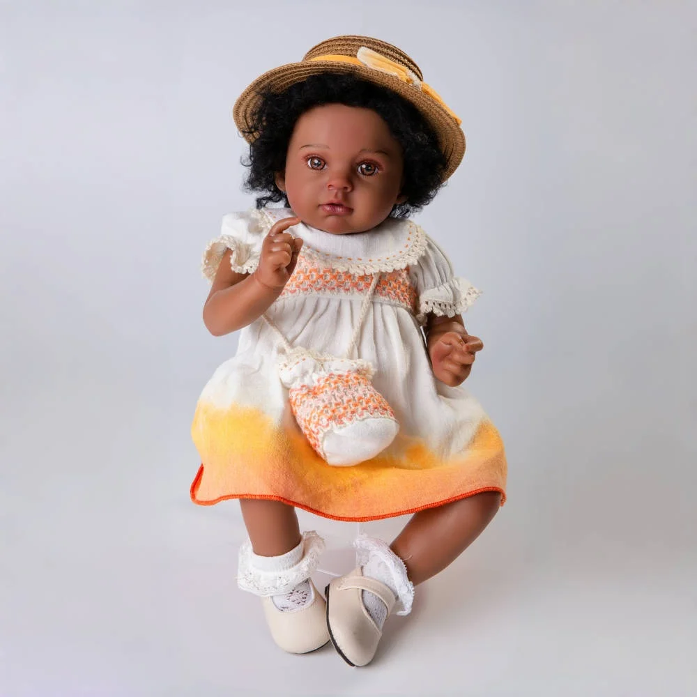 

Cloveray Original 24 inch Realistic Reborn Baby Doll Vinyl Cloth Body Soothe Doll High-Quality Handmade Toy Kid Birthday Gifts