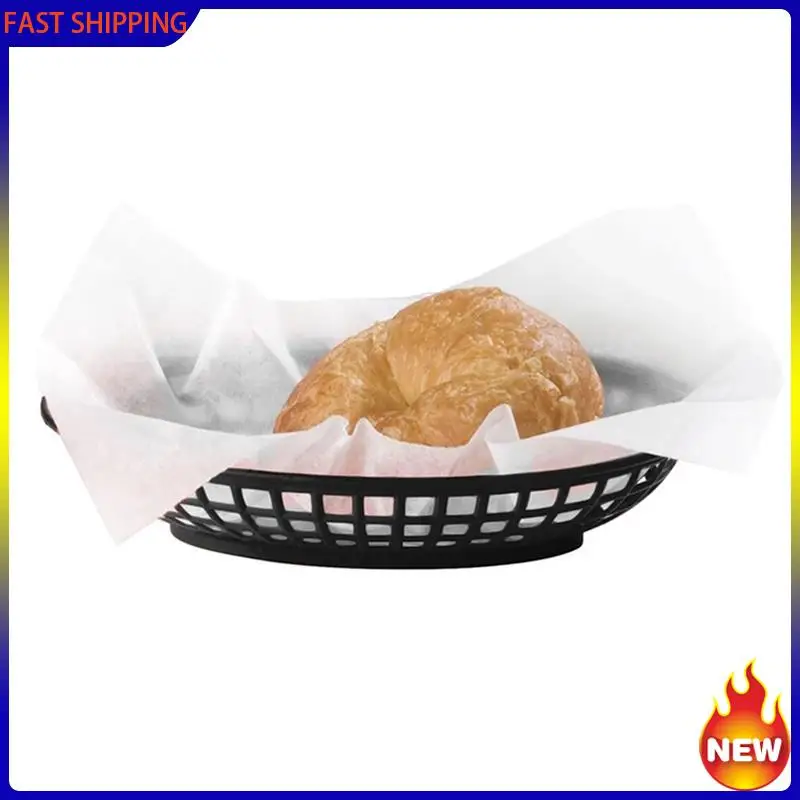 Trend-72 Uds. Cestas de plástico para comida rápida, plato ovalado para servir, platos para cena de desayuno, patatas fritas, pastel, bandeja para pan, restaurante
