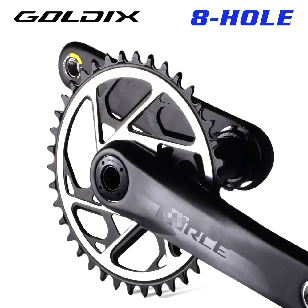 GOLDIX CNC Hohlzahnrad schmal/breit 8 Bolzen MTB Kettenrad 34T 36T 38T 40T 3mm Offset 8 NAGEL 7075 Aluminium Fahrradzubehör