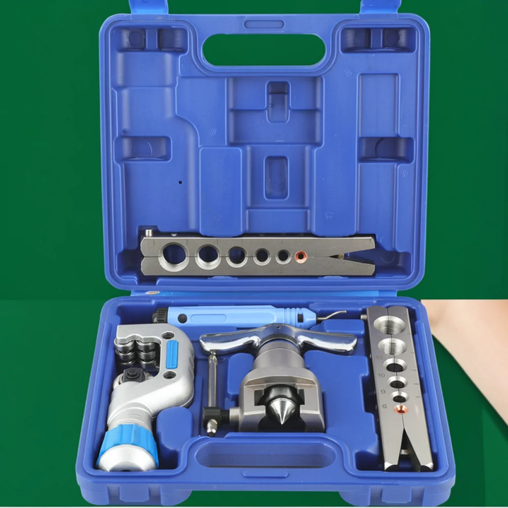 HVAC Copper Flaring Tool Eccentric Cone Expander Pipe Installation Repair Kit Refrigeration Swaging Tool Metric Set