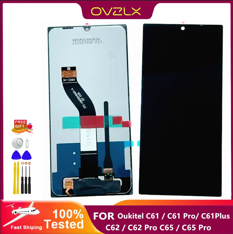 �y�Z�[�����z�^�b�`�X�N���[���f�B�X�v���C LCD Oukitel C61/C61 Pro/C61Plus/C62/C62 Pro C65/C65 Pro LCD Sostituire parti