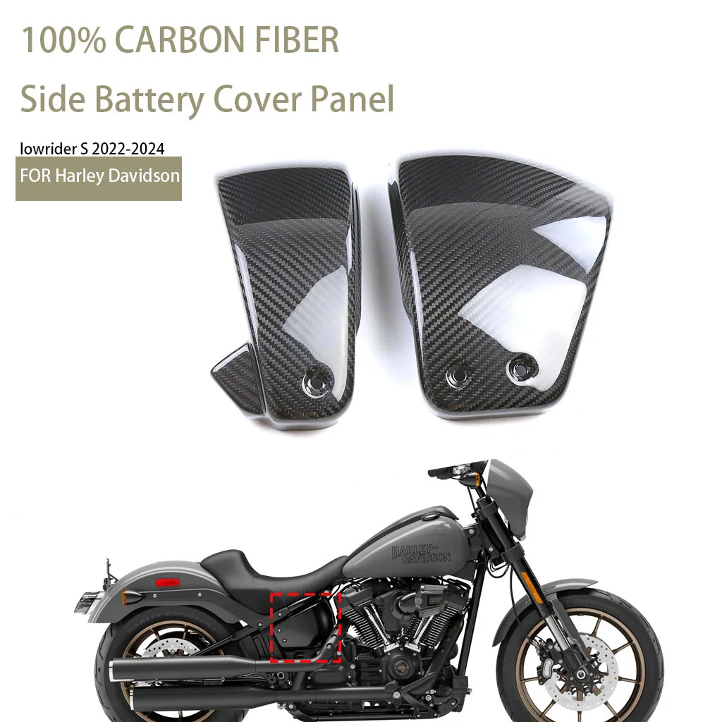 For Harley Davidson lowrider S 2022-2024 Carbon Fiber Side Battery Cover Panel Motorcycle Accessorie Guard Protector Fairing Kit