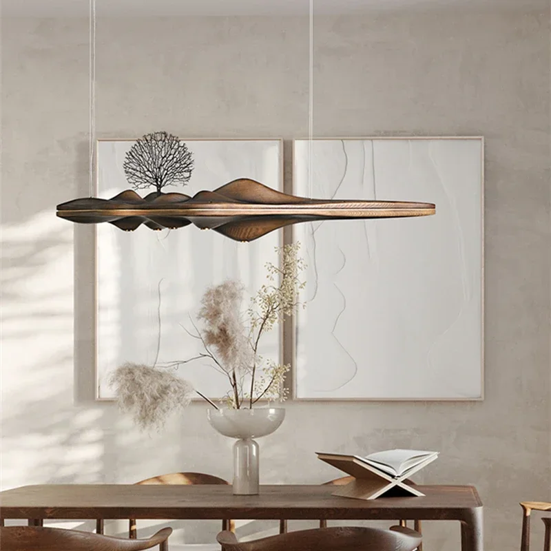 

Nordic Modern Solid Wood Resin Pendant Lamp For Bedroom Dining Room Kitchen Island Wooden Indoor Furniture Lighting