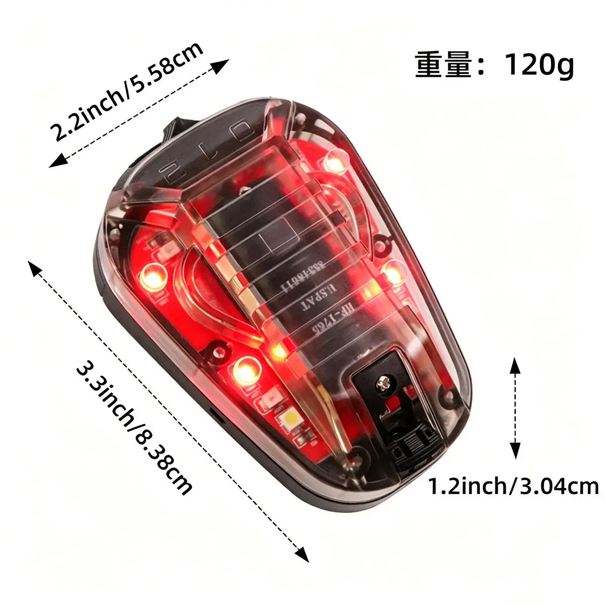 Tactical Helmet Signal Light Red Flash Indicator IP65 Double Ring Sealed Hiking Camping Bug Out Emergency Rescue Protection Lamp