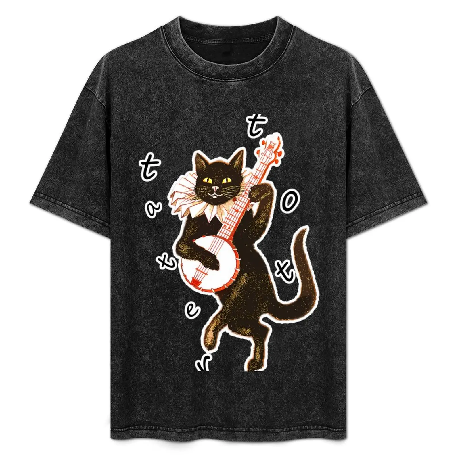 

tater tot dancing cat T-Shirt Minimalist Plain Crew Neck T-Shirt