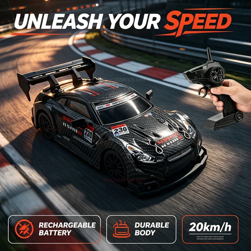 4WD Remote Control Drift Racing Car 1:24 Scale 20KM/H High Speed 2.4G Dual Mode RC Vehicle Durable Body Hobby Toys Gift For Boys