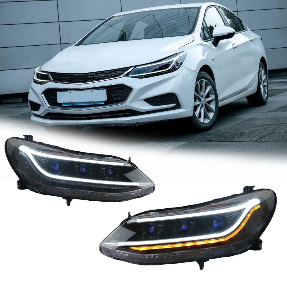 

Новые светодиодные фары для Chevrolet Cruze 17-20, полностью светодиодные, с ДХО, в сборе, сигнальные, автомобильные аксессуары, модифицированные лампы
