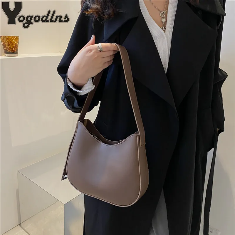 PU Leather Fashion Design Crossbody Bags For Women Summer Travel Shoulder Bags Large Capacity Handbags and Purse Armpit Hobo Bag