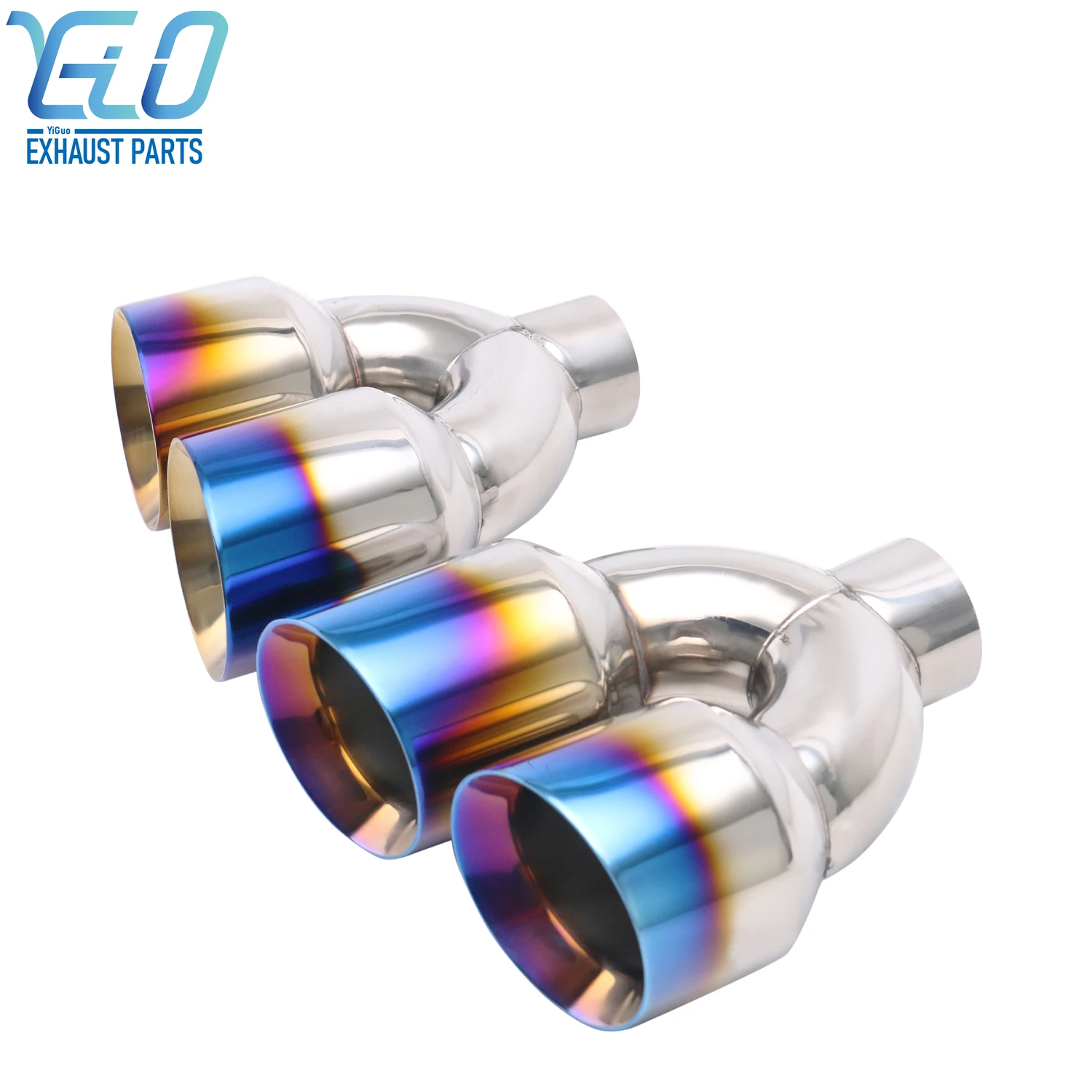 

1PCS Stainless Steel double exhaust tip slant edge Car modify tail Pipes Muffler 63mm to 102mm