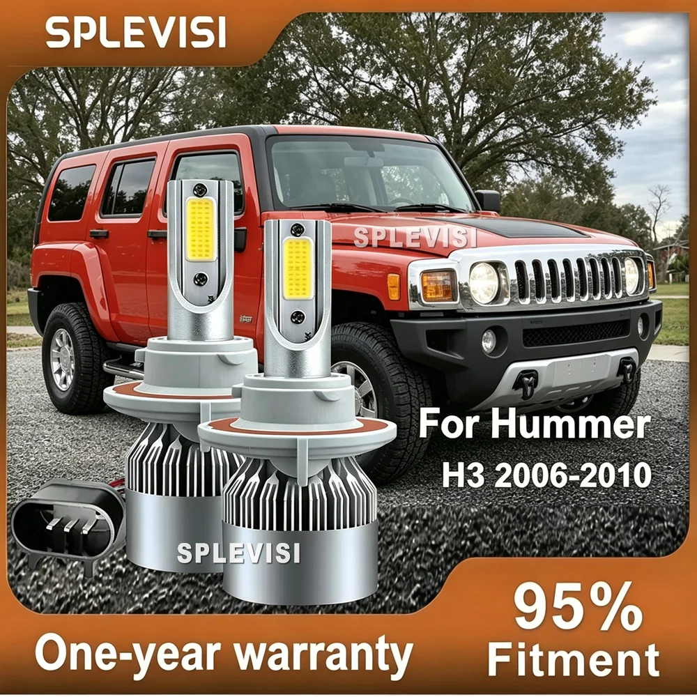 2x H13/9008 LED 45W 6000K White Bulbs Dual Beam - not dazzle oncoming trafficFor Hummer H3 2006 2007 2008 2009 2010
