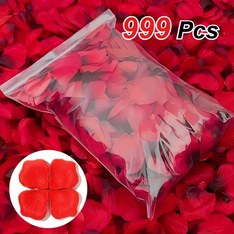 999 PCS/Pack Simulated Rose Petals | Wedding Plastic Roses, Romantic Simulated Petals for Engagement, Proposal, Valentine's Day
