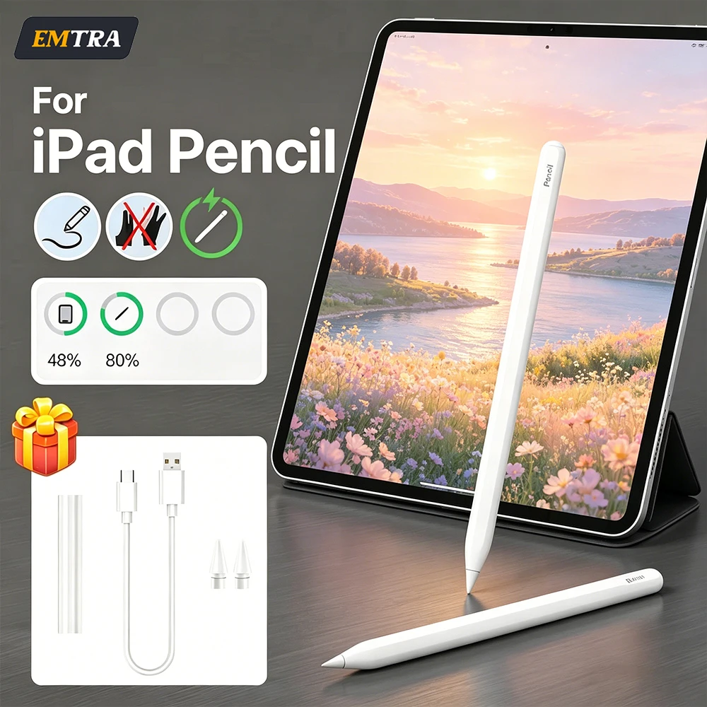 New For Apple Pencil Wireless Charging Palm Rejection Stylus Pen for iPad Air 4 5 Pro 11 12.9 Mini 6 Accessories for iPad Pencil