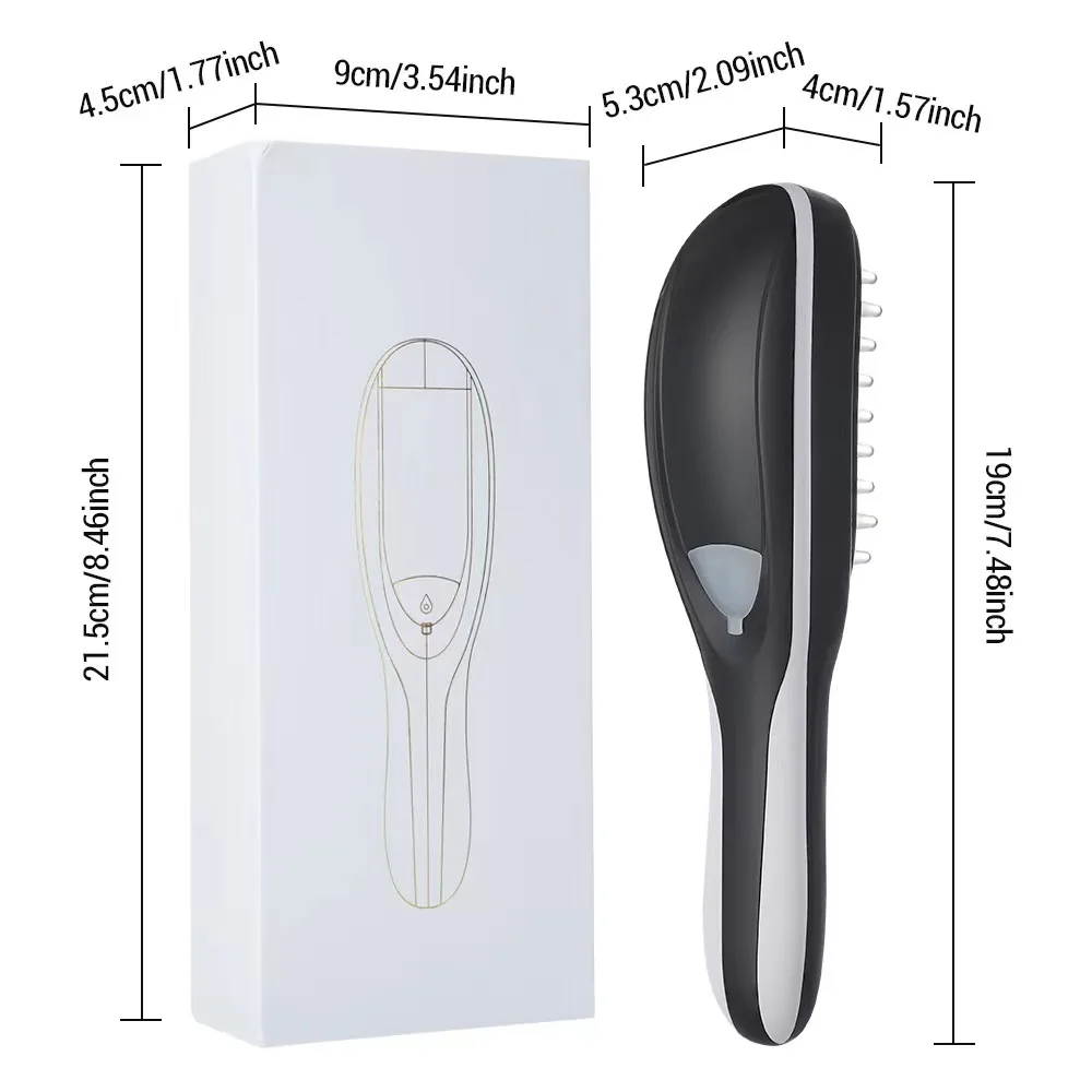 

High quality multi-function electric massager hair scalp care spray anti hair loss comb vibration color light head massager