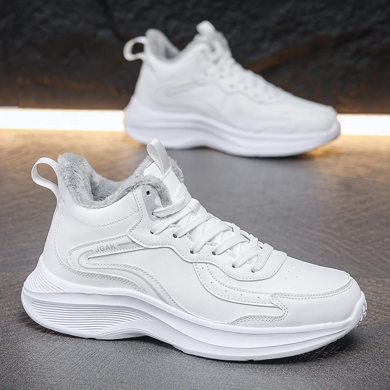 

Men's Cotton Shoes New Winter Warm Plus Fur Outdoor Casual Boots Fashion Soft-sole Anti-slip High-top Snow Boots Men