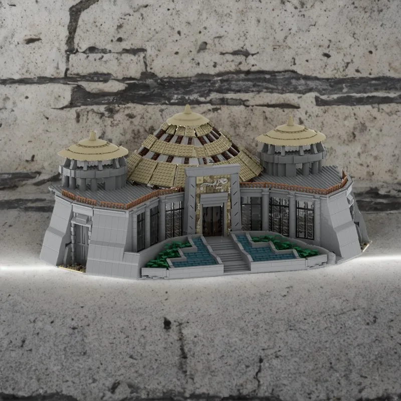 3463 Buah MOC Jurassic Park Pusat Pengunjung Film Klasik Bangunan DIY Model Blok Bangunan Hadiah Mainan Ulang Tahun