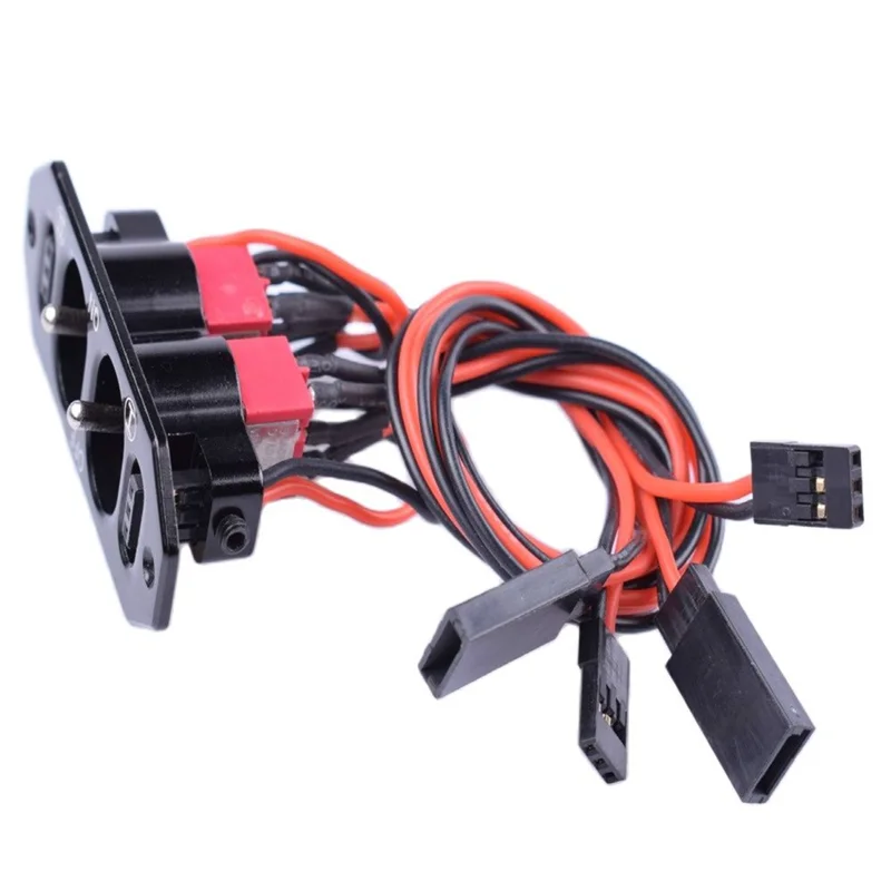 LBER RC Dual Heavy Duty Switch For Gas Planes Comes With Battery Charge Outlet Made Of CNC Aluminum In Anodized Black Color