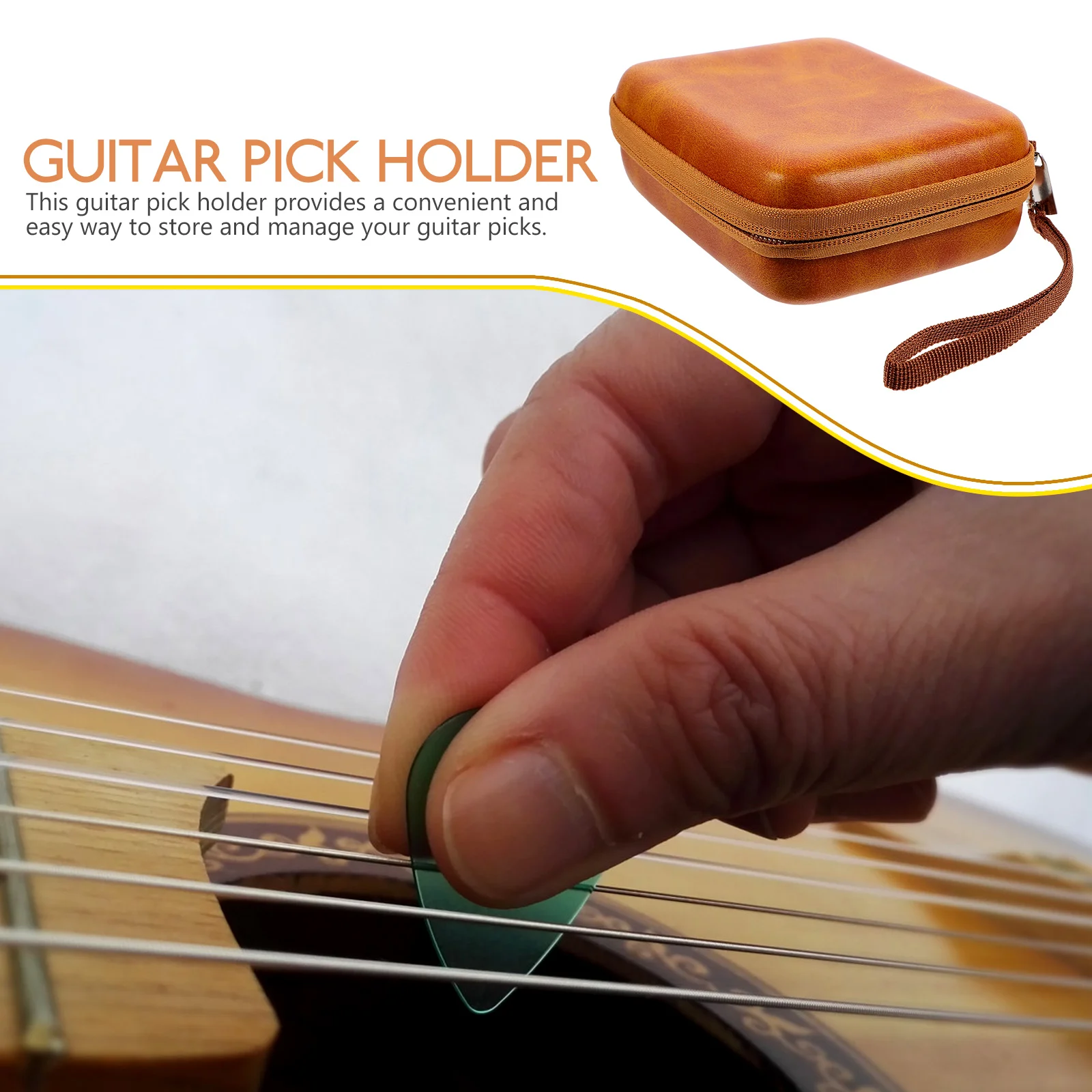 

Guitar Holder for Suite Picks Mini Shaped Storage Pu Organizer Plectrum Case