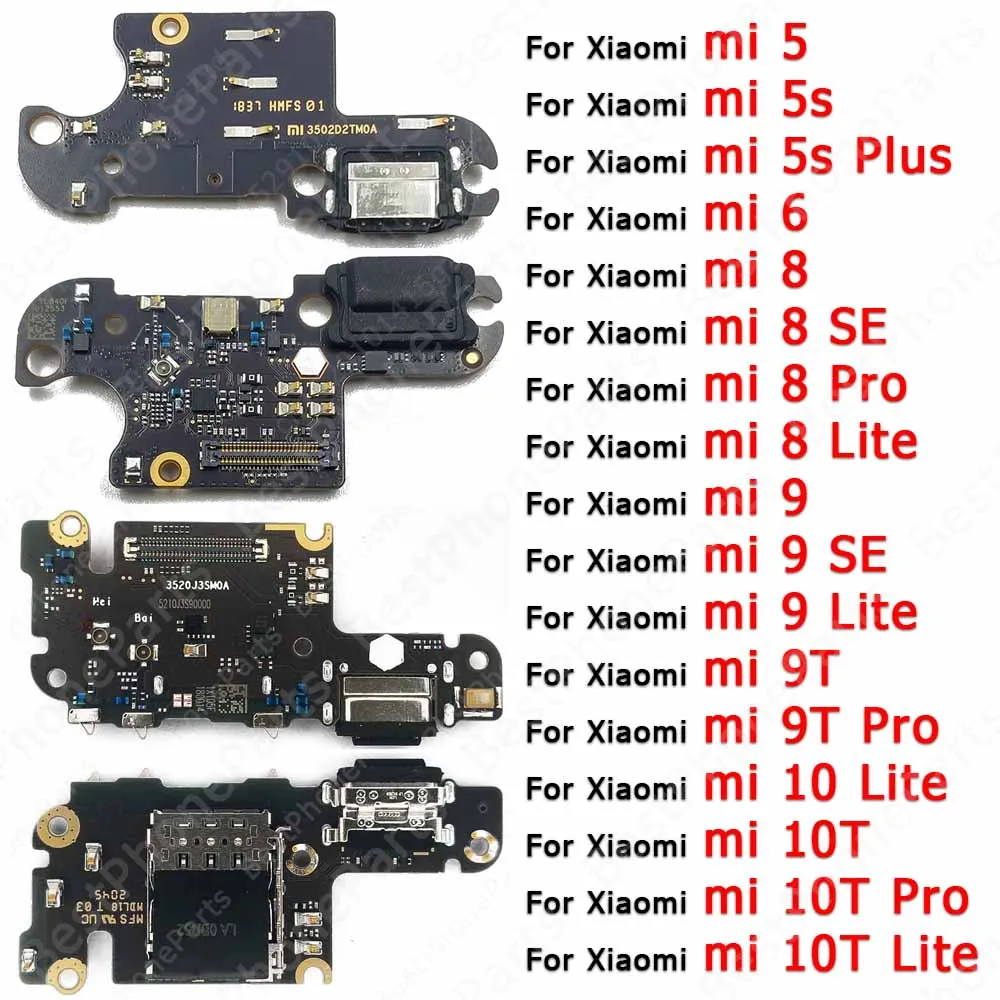 For Xiaomi Mi 6 5 5S Plus 10T Pro 5G 10 9T 9 SE 8 Lite Mi9 Mi8 Mi6 Mi5 Charge Board Usb Connector Charging Port Plate