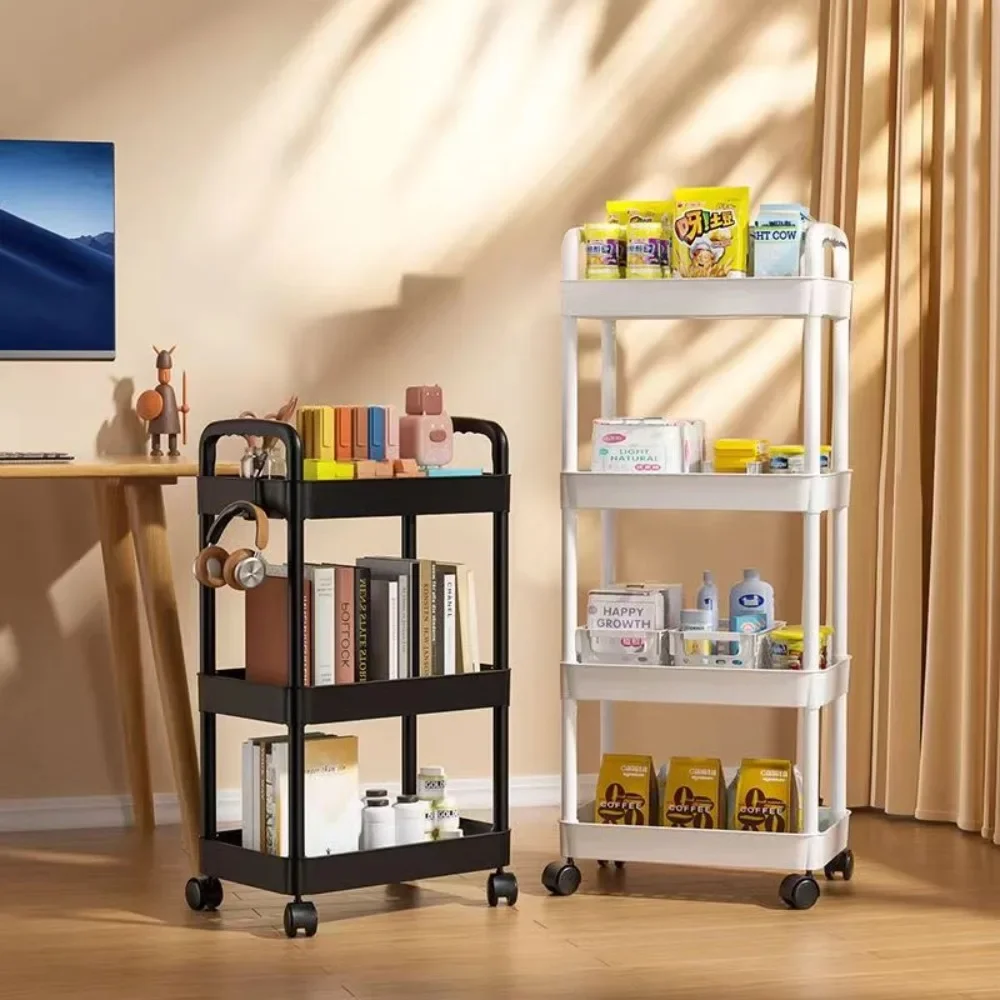 Bookshelf Storage Trolley Home Universal Muti-Tier Storage Rack Hot Household Rolling Storages Cart Multi-Layer Small Cart Rack