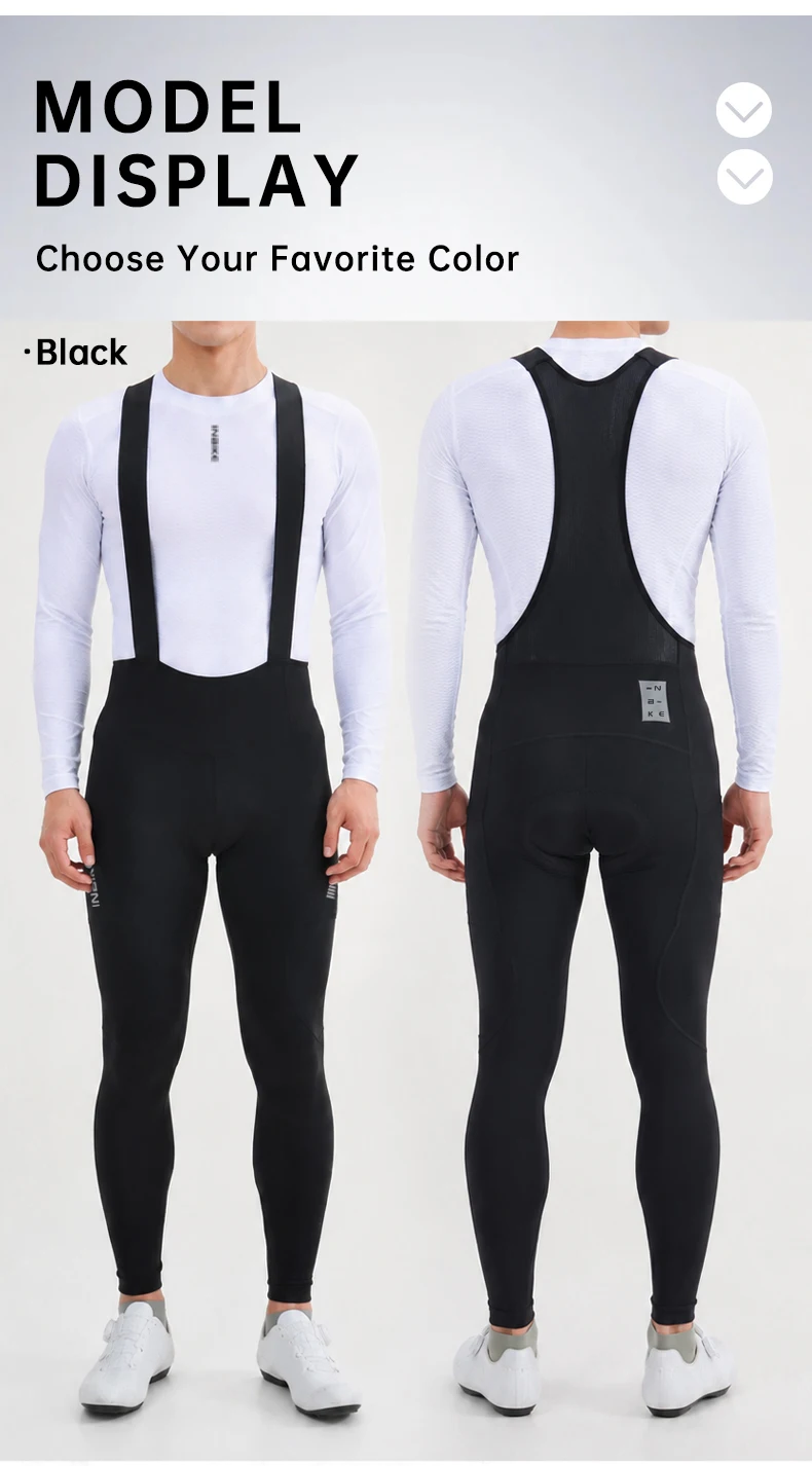INBIKE Radsport-Fleece-Latzhose für Herren, Herbst-Winter, warme Radsport-Latzhose, thermische winddichte Fahrradhose, Fahrrad-Reithose – Detail 13