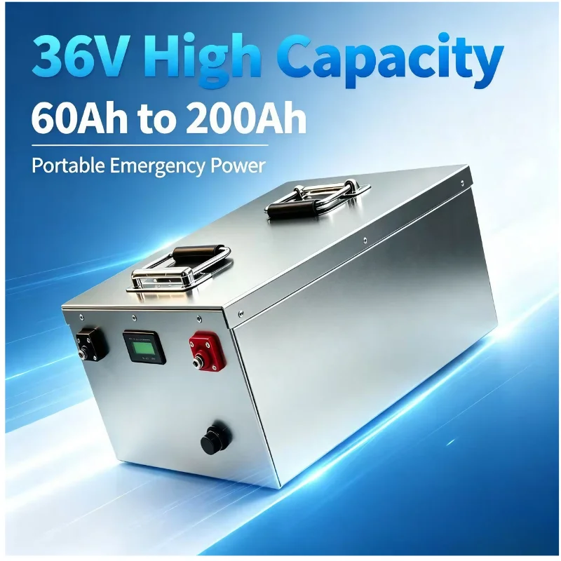 Long Service Cycle Rechargeable Power Storage Unit 36V LiFePO4 80Ah‑150Ah With Built-In BMS Protection Module For Standalone Sol