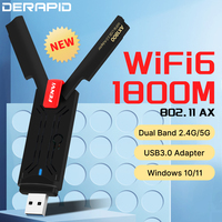 Fenvi USB WiFi 6 AX1800 Adapter Dual Band 2.4G/5GHz USB 3.0 Receiver Dongle Wireless Network Card for PC Laptop Win10 Win11