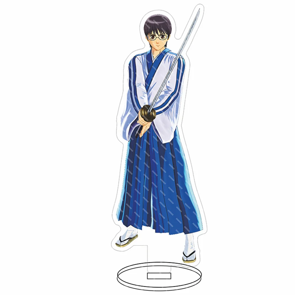 Hot Anime GINTAMA Keychain HD Character Katsura Kotarou Acrylic Stands Sakata Gintoki Character Model Plate Desk Decor Standing