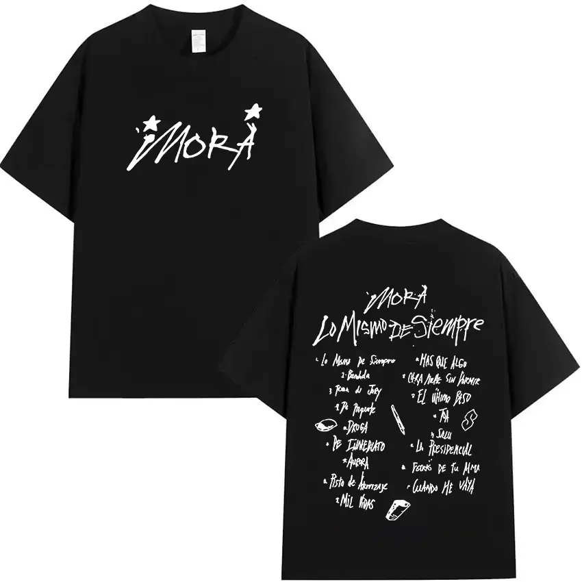 Rapper MORA Album 2025 Merch Graphic T Shirt Men's Clothing Casual Oversized T Shirts Unisex Fashion High Quality Cotton T-shirt image 3