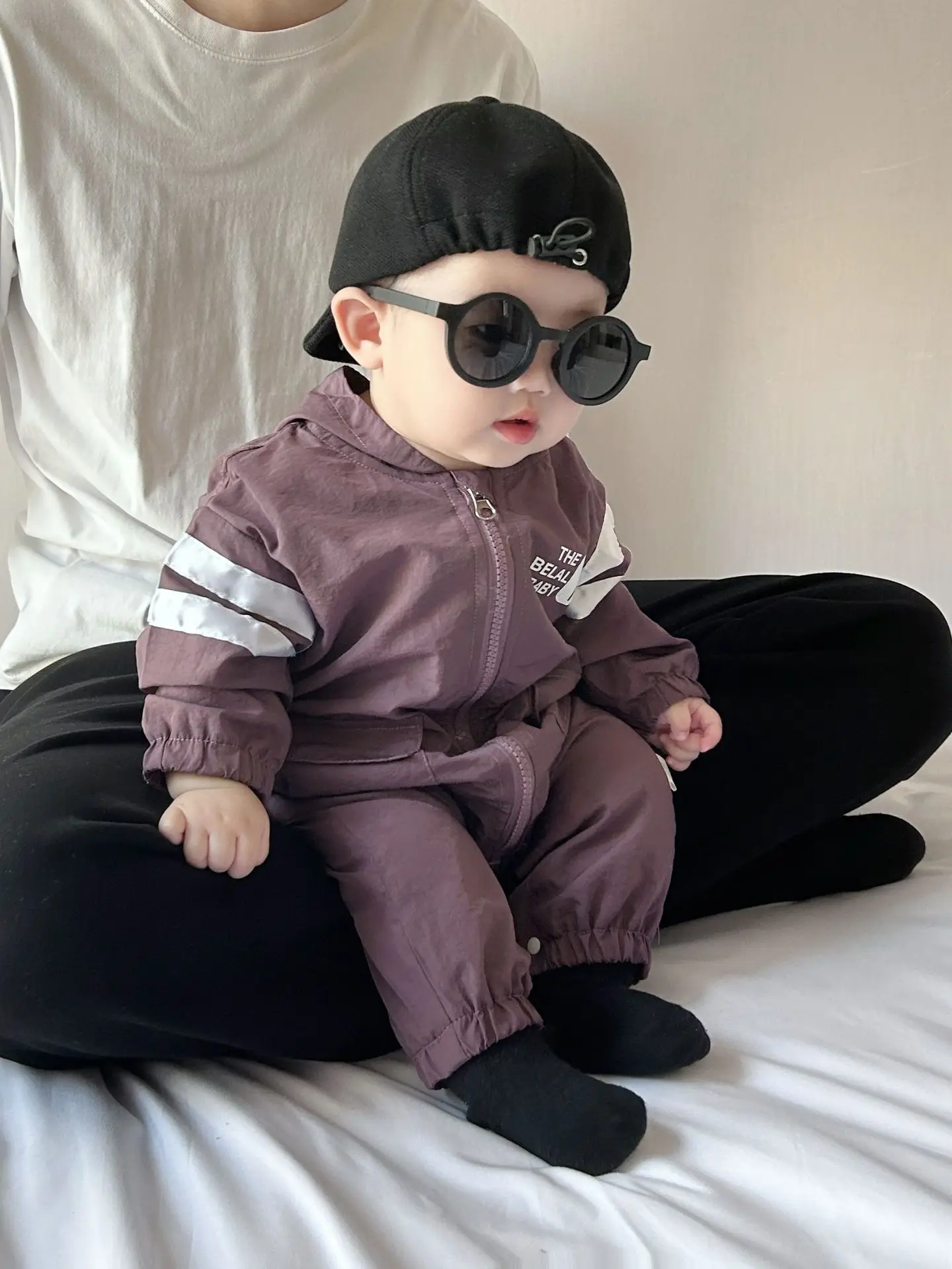 Spring Newborn Infant Baby Boys Nylon Romper Hooded Kids Baby Romper One Piece Zippered Casual Fashion Baby Clothing