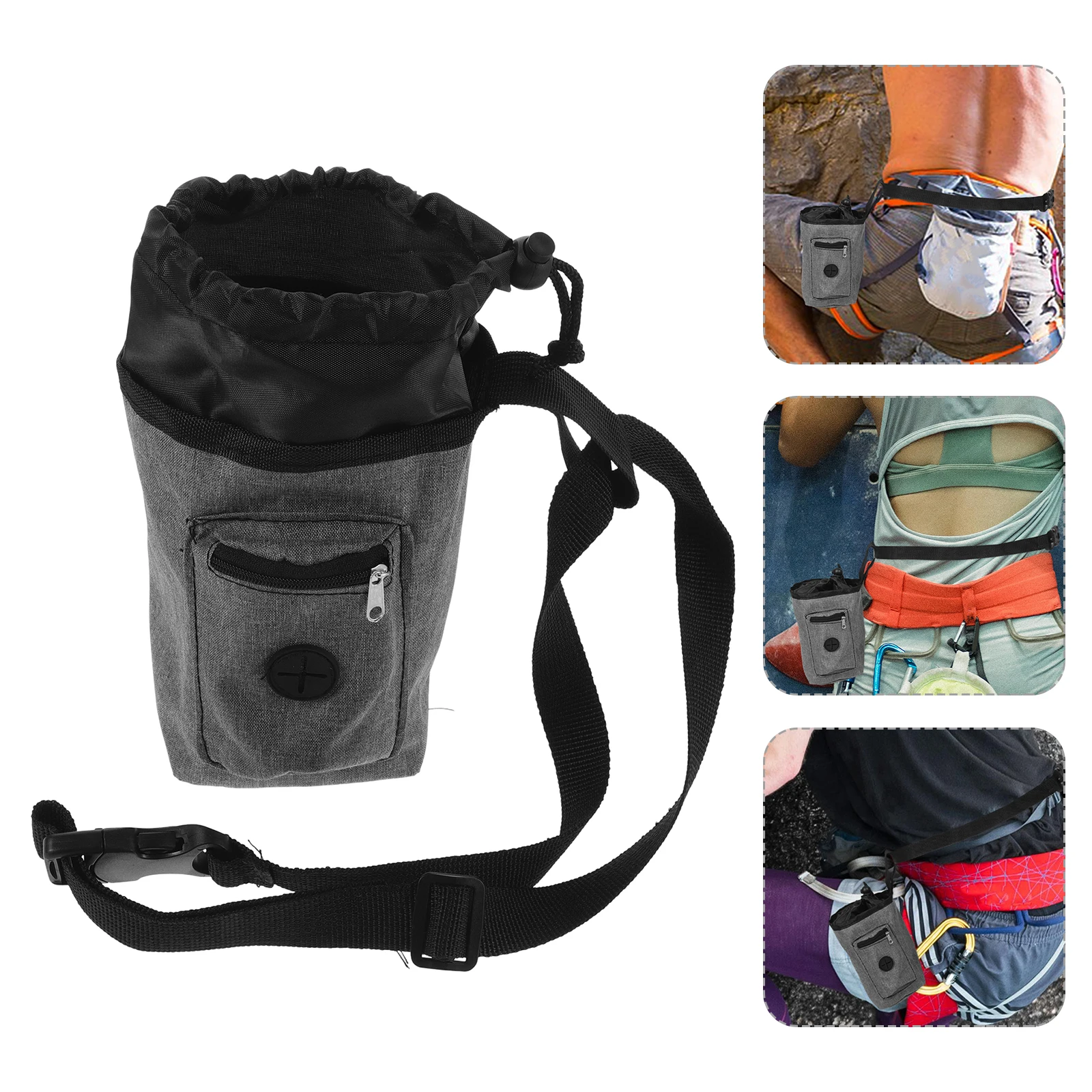 

Anti-slip Powder Grey Chalk Bags for Rock Climbing Fitness Bouldering Nail Weight Lifting Climbing Chalk Bag Durable Portable