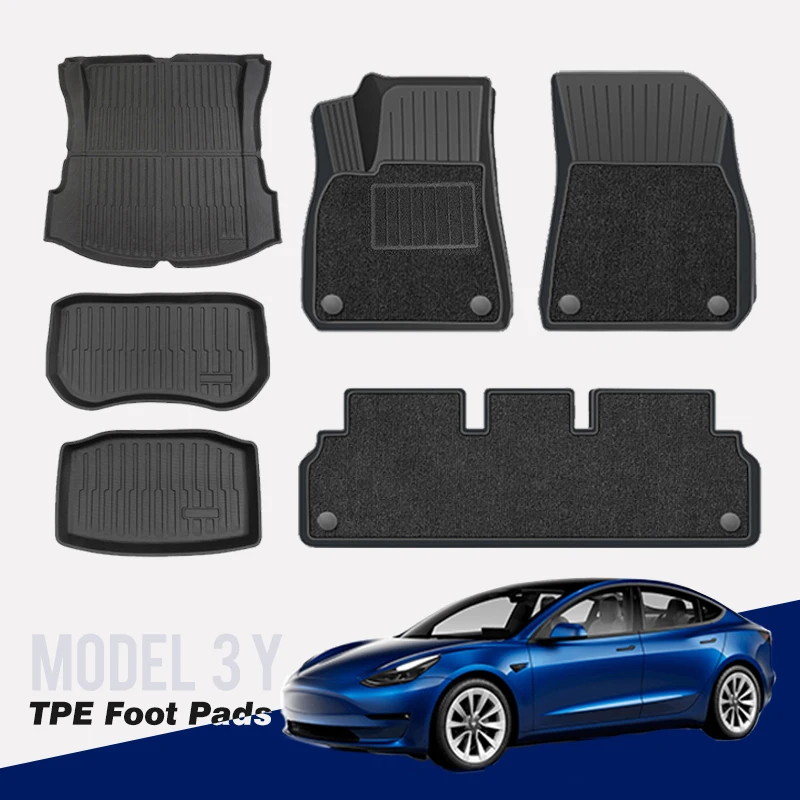 New All Weather 3D Anti-Slip Car Mats Rear Liner Customized Car Floor Mat Back Seat Cover Mats Accessories For Tesl Model 3 Y