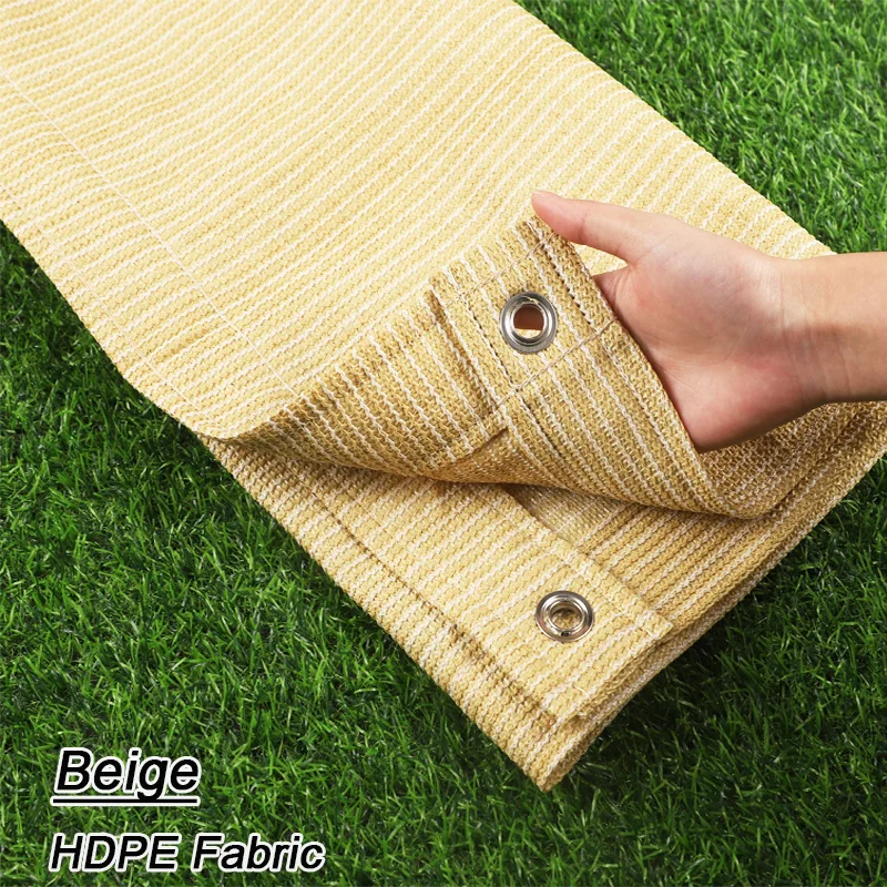 Large Beige HDPE Fabric Sunshade Anti-UV Pergola Sun Shading Net Terrace Balcony Screen Safety Privacy Net Garden Fence Netting