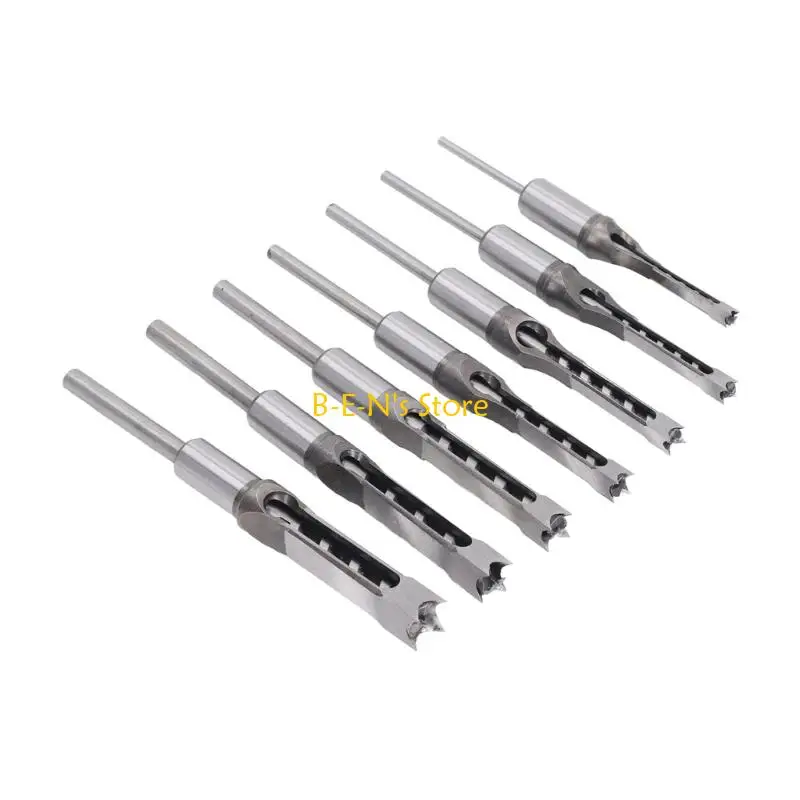 

Y1AD Square Hole Drill Bit 7 Pieces HSS Woodworking Bits Storage Included