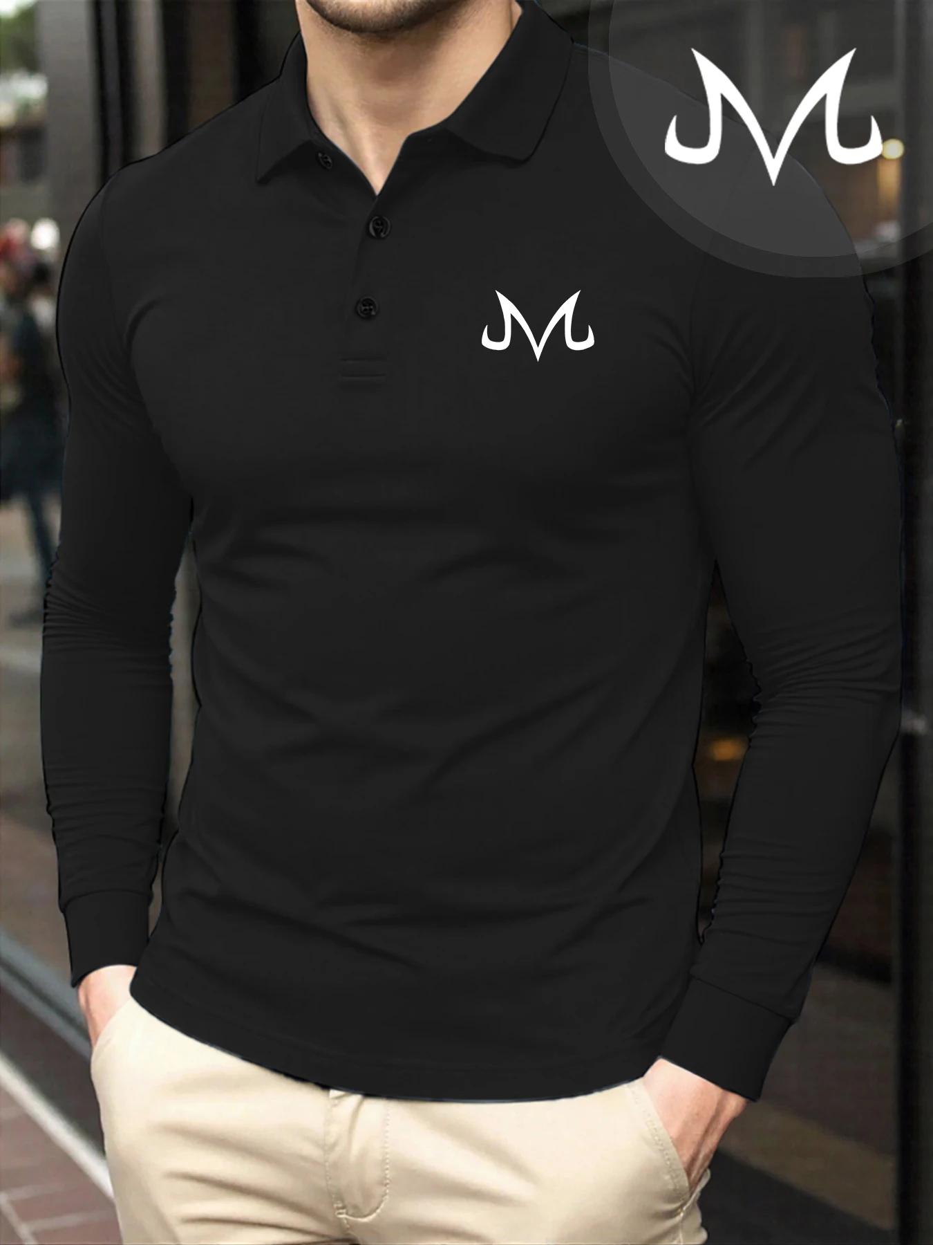 

Креативный дизайн с буквой M, мужские рубашки поло, винтажная осенняя футболка, повседневные универсальные мужские модные базовые футболки с длинными рукавами