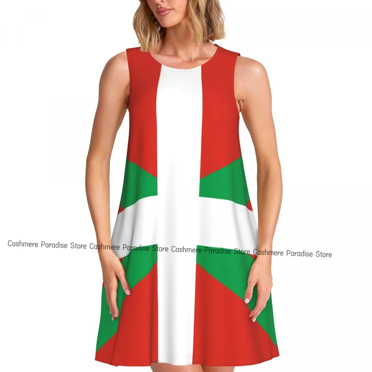 Women's Dress Flag Of The Basque Country Summer Casual T Shirt Dresses Beach Cover up Tank Dress