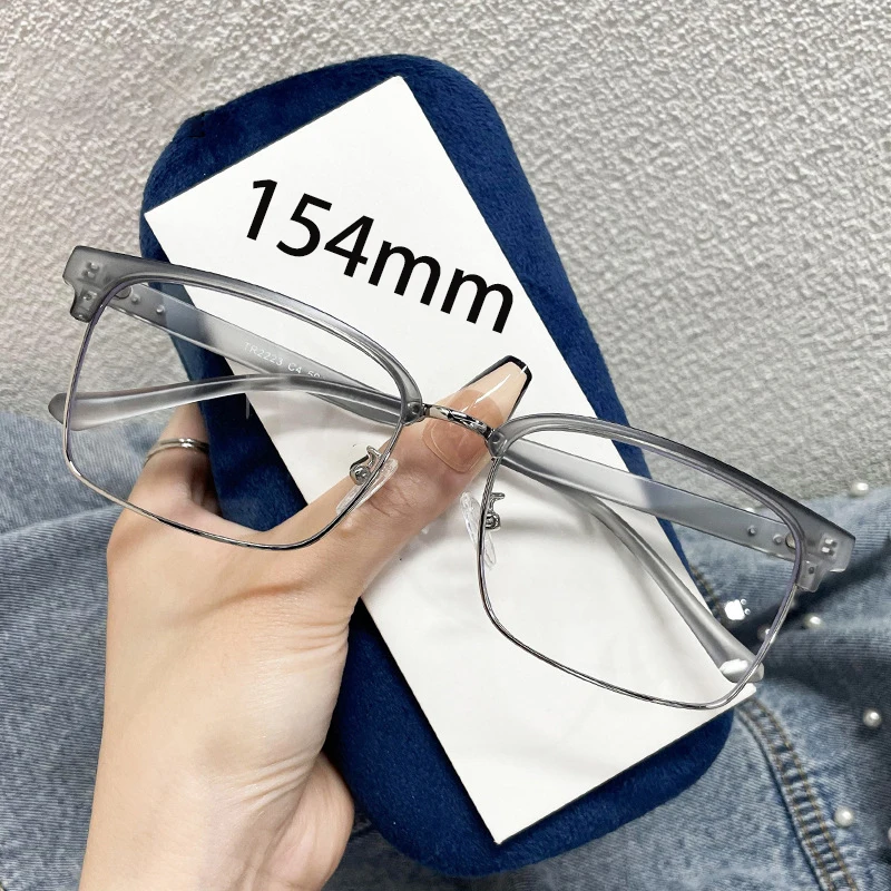 Rockjoy 154mm Oversized Reading Glasses Men Women Fashion Eyeglasses Frame Male Spectacles for Prescription Eyebow Black Gold