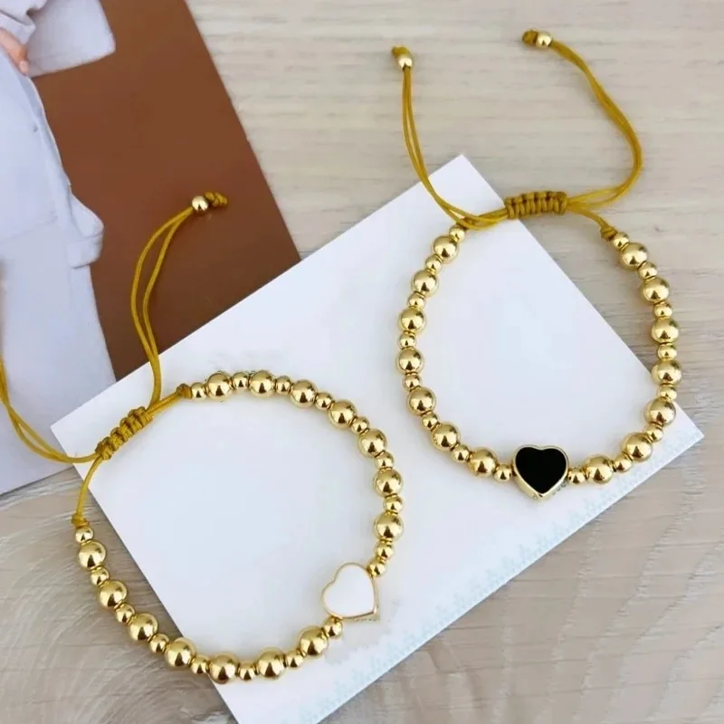 Rice bead bracelet Heart Gold Hand weaving Mode Bohemia Elasticity Creativity Female Fashion Simple Beaded bracelet