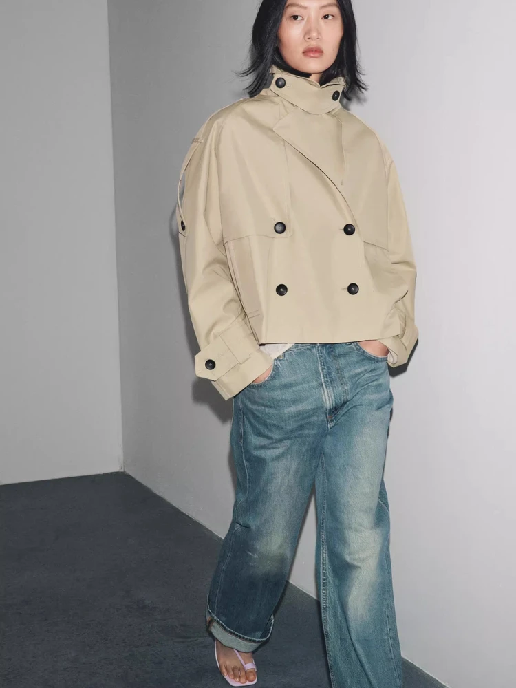 

Fall 2025 Women's Casual Loose ort Length Waterproof Windbreaker Jaet New Arrival Briti Sle Premium Feeling Outerwear