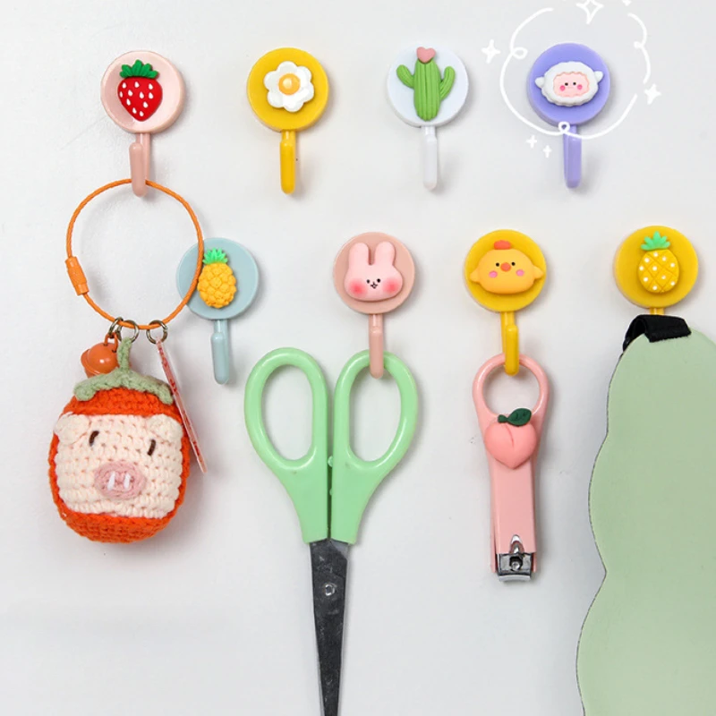 Cute creative non-punching non-trace adhesive Dormitory bedroom bathroom kitchen door behind the wall beautiful adhesive hook