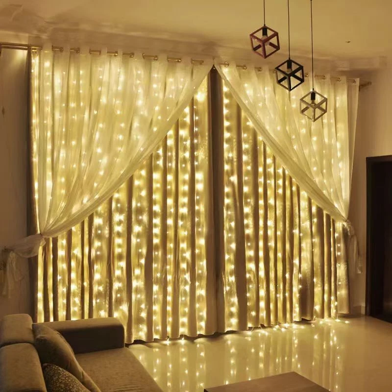 Guirlanda de Natal, luz de corda USB, decoração para casamento, ano novo, lâmpada de festa, quarto, 8 modos, 3m, 4m, 6m