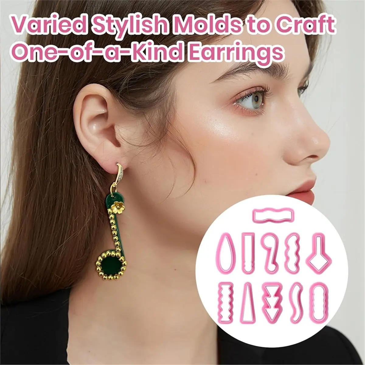 Long Dangle Shape Clay Earring Cutters Set - 129 Pcs Polymer Clay Cutter Tools for Beginners and Professionals