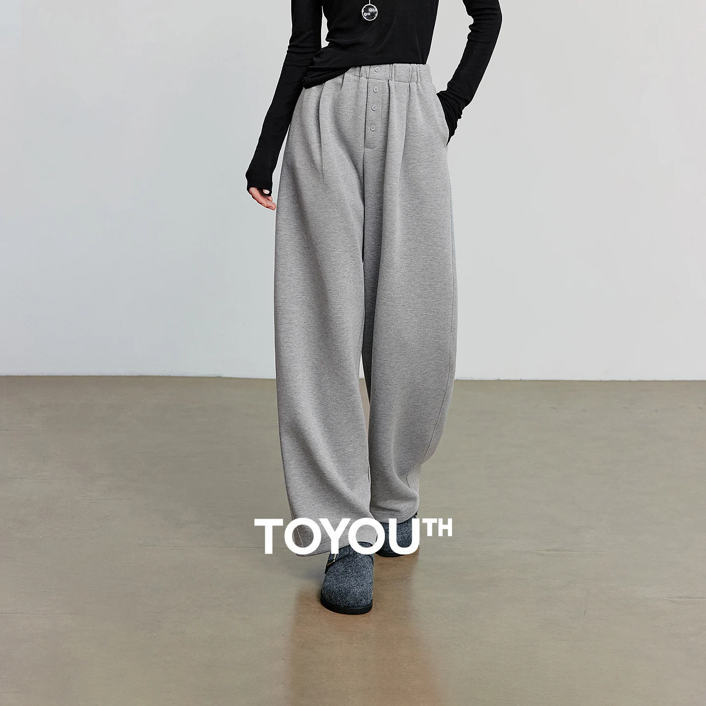 TOYOUTH بنطال رياضي غير رسمي للسيدات لخريف 2025 جديد بخصر مطاطي مستقيم رياضي غير رسمي سروال الموز